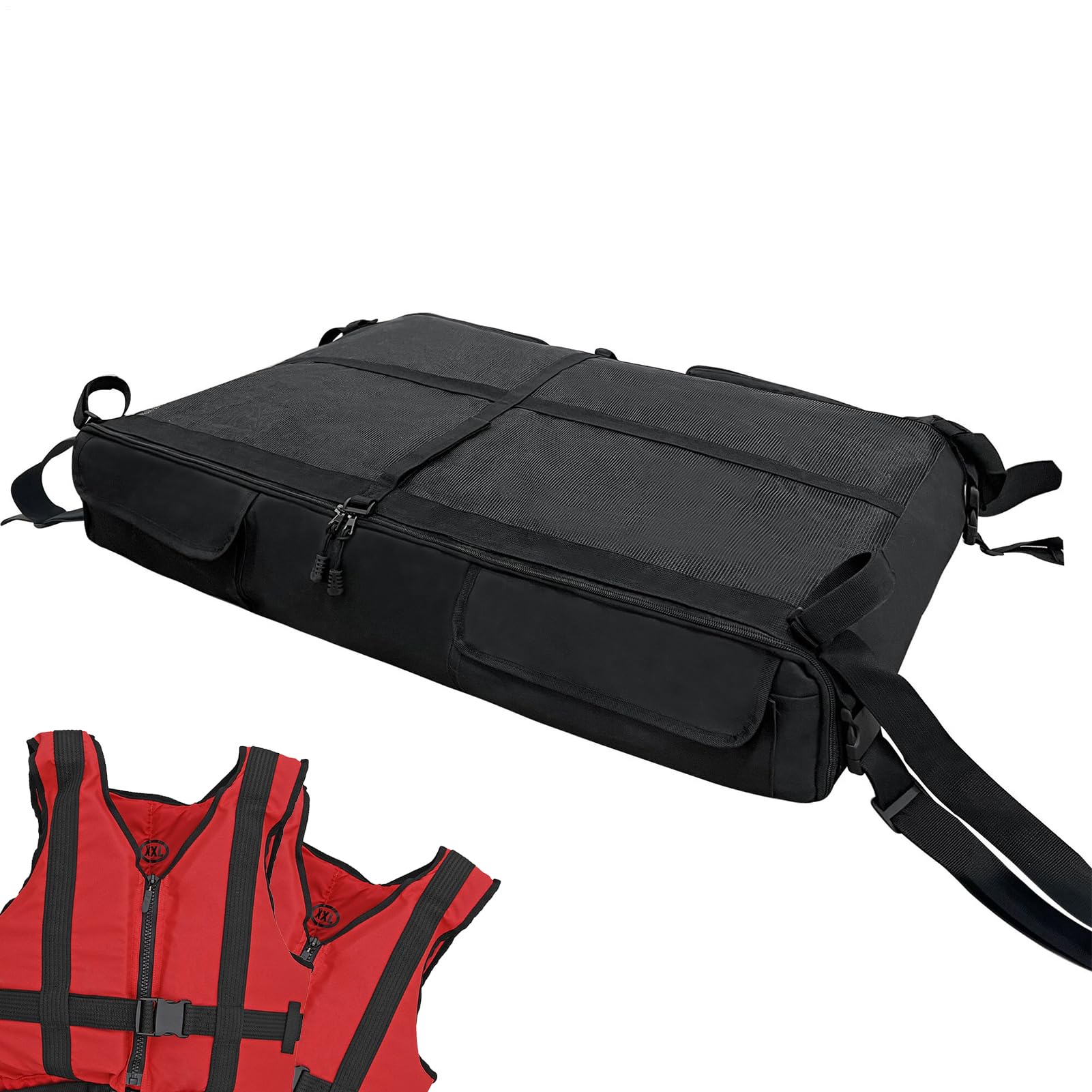 Torba do przechowywania kamizelek ratunkowych na łódź – organizer | na dach jachtu 90 cm szer. x 50 cm gł. x 16 cm wys. , torba do przechowywania T-Top na 6 kurtek ratunkowych, kamizelki do
