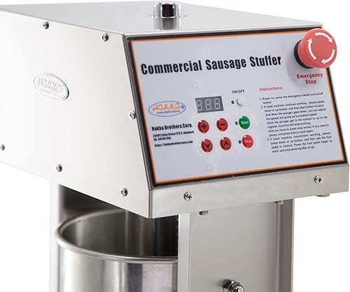 Miniatura 6 de Empacador eléctrico comercial de salchichas de acero inoxidable, 12 litros25 libras verticales, con 4 tubos SS, relleno de salchichas eléctrico de