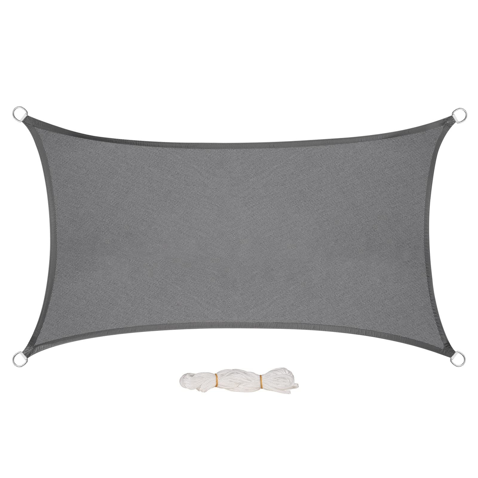 WOLTU Sonnensegel Rechteck 3x4m Grau wasserabweisend Sonnenschutz Polyester Windschutz mit UV Schutz für Garten Terrasse Camping