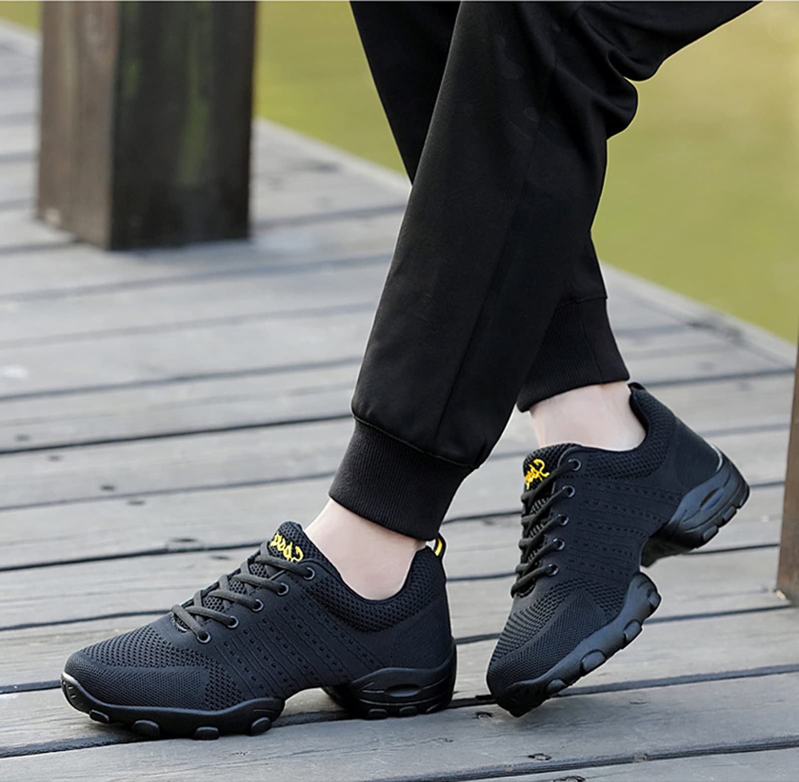 Zapatos De Baile para Hombres, Malla Suave, Fitness, Cuatro Estaciones, Negro, Talla 43
