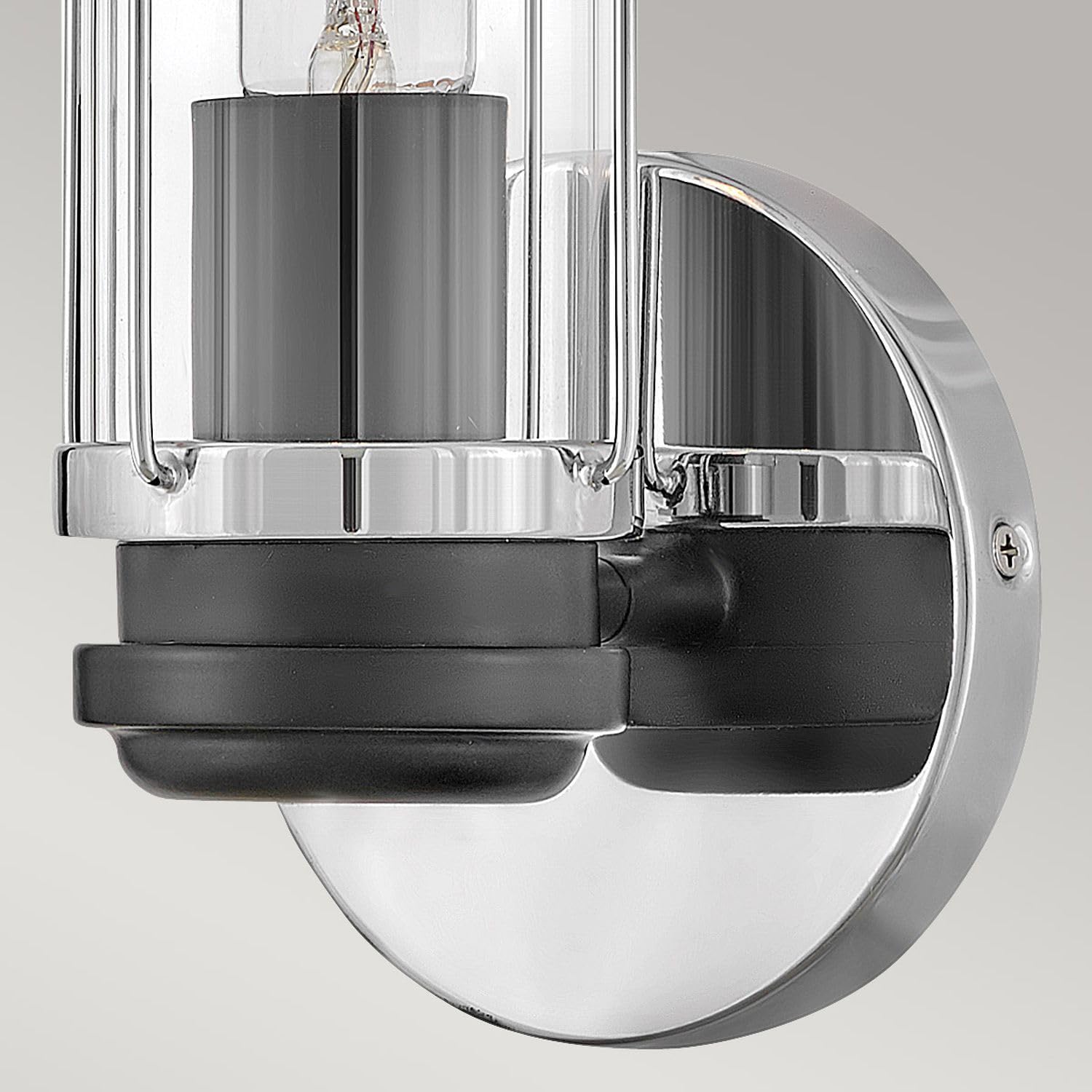 Lampada da bagno in vetro metallo IP44 in cromo nero lucido H: 35 cm E27 lampada da bagno vintage applique specchio