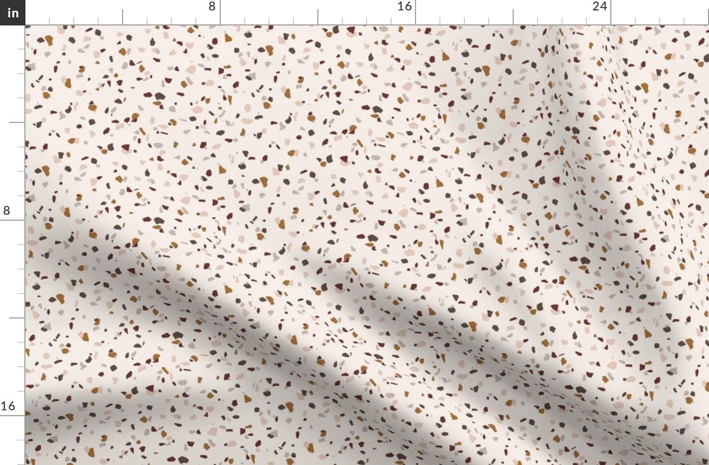 Spoonflower Fabric - Terrazzo Copper Blush Burgundy Brown Dark Taupe Autumn Fall Geo Printed on Organic Cotton Sateen Fabric by The Yard - Sewing Quilting Apparel Home Decor