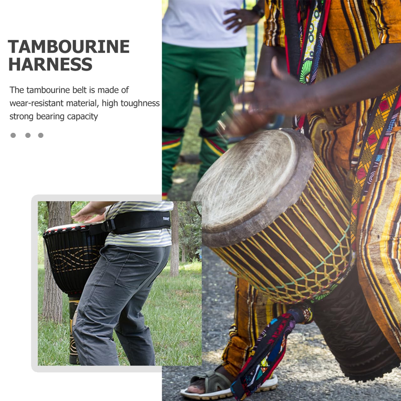 Supvox - Cintura per Rullante, Cintura per Tamburo, Accessorio per Tamburo, Cintura per Rullante Djembe, Cintura per Tamburo a Mano, Cintura per Piccola Tamburo, Cintura per Rullante in Metallo
