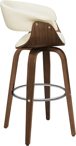 Miniatura 10 de Coaster Home Furnishings - Zion - Madera y tela - Taburete de bar giratorio tapizado con respaldo resistente y base reposapiés redonda - Moderno de