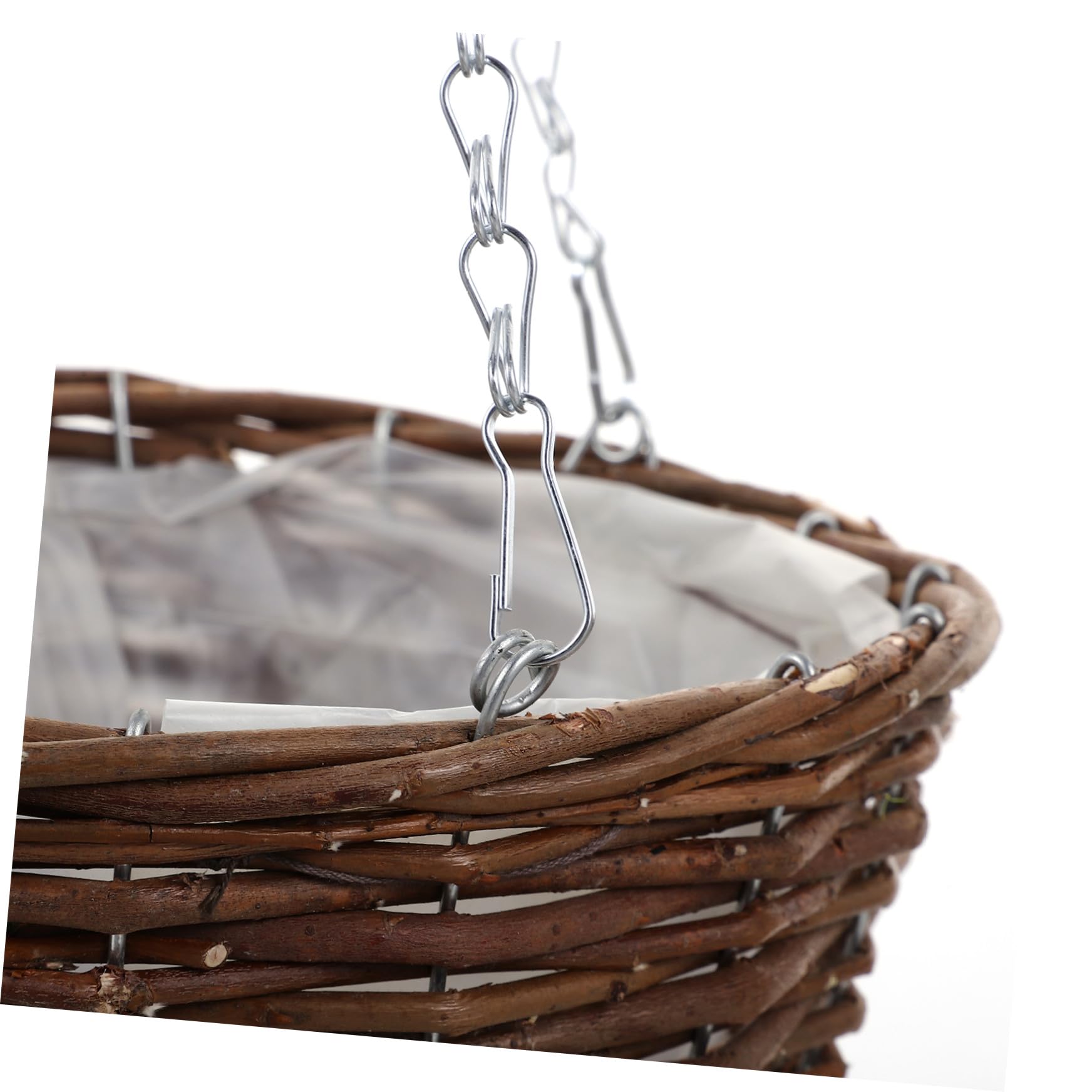 Fioriera Sospesa in Rattan e Metallo Marrone, Confezione da 2 Pezzi, per Casa e Dormitorio, Cesto da Appendere per Piante e Fiori