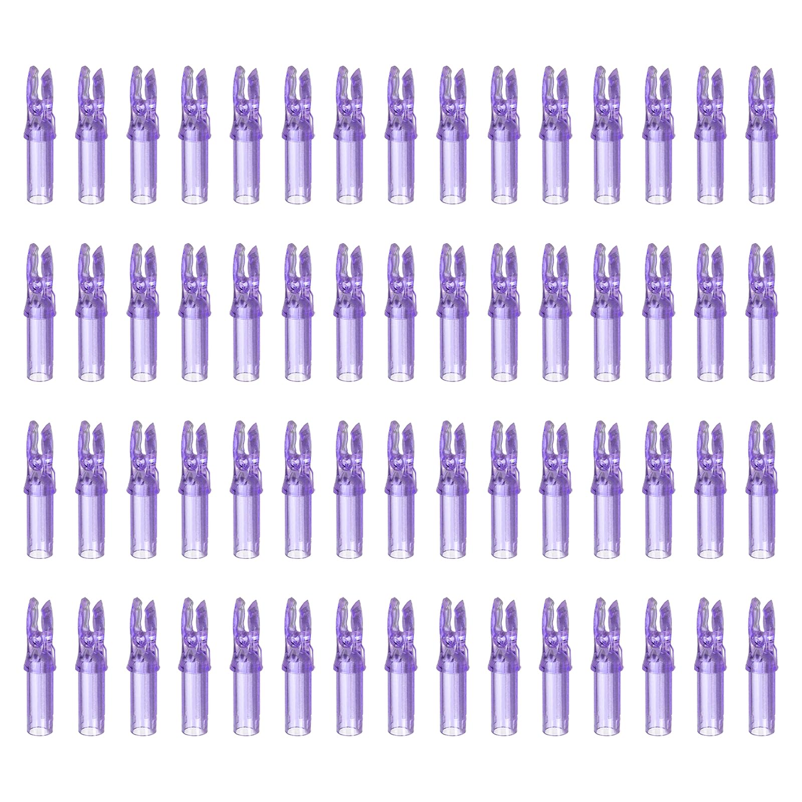 QUARKZMAN Archery Arrow Nocks Plastic Carbon Arrow Inserts .244"/6.2mm para DIY Hunting Shooting Compound Recurve Bow (Transparent Purple, Pack of 60)