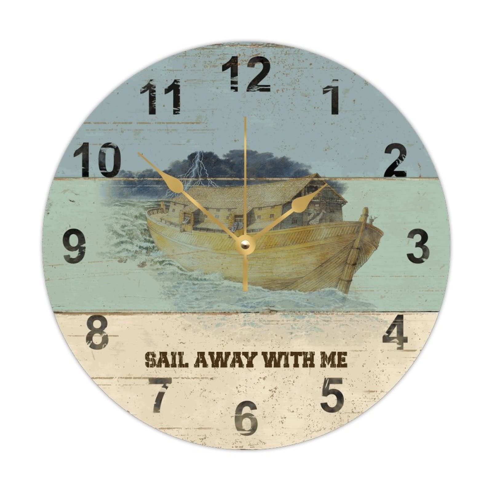 Horloge murale ronde en bois 38 cm - Mécanisme silencieux sans tic-tac