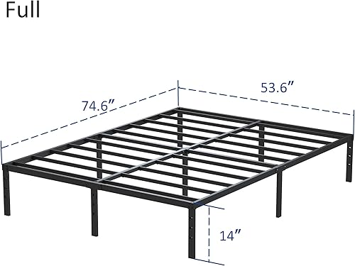 Miniatura 113 de Marco de cama tamaño King no necesita somier, plataforma de cama King resistente de 8 pulgadas, soporta hasta 3000 libras, fácil montaje, sin ruido,
