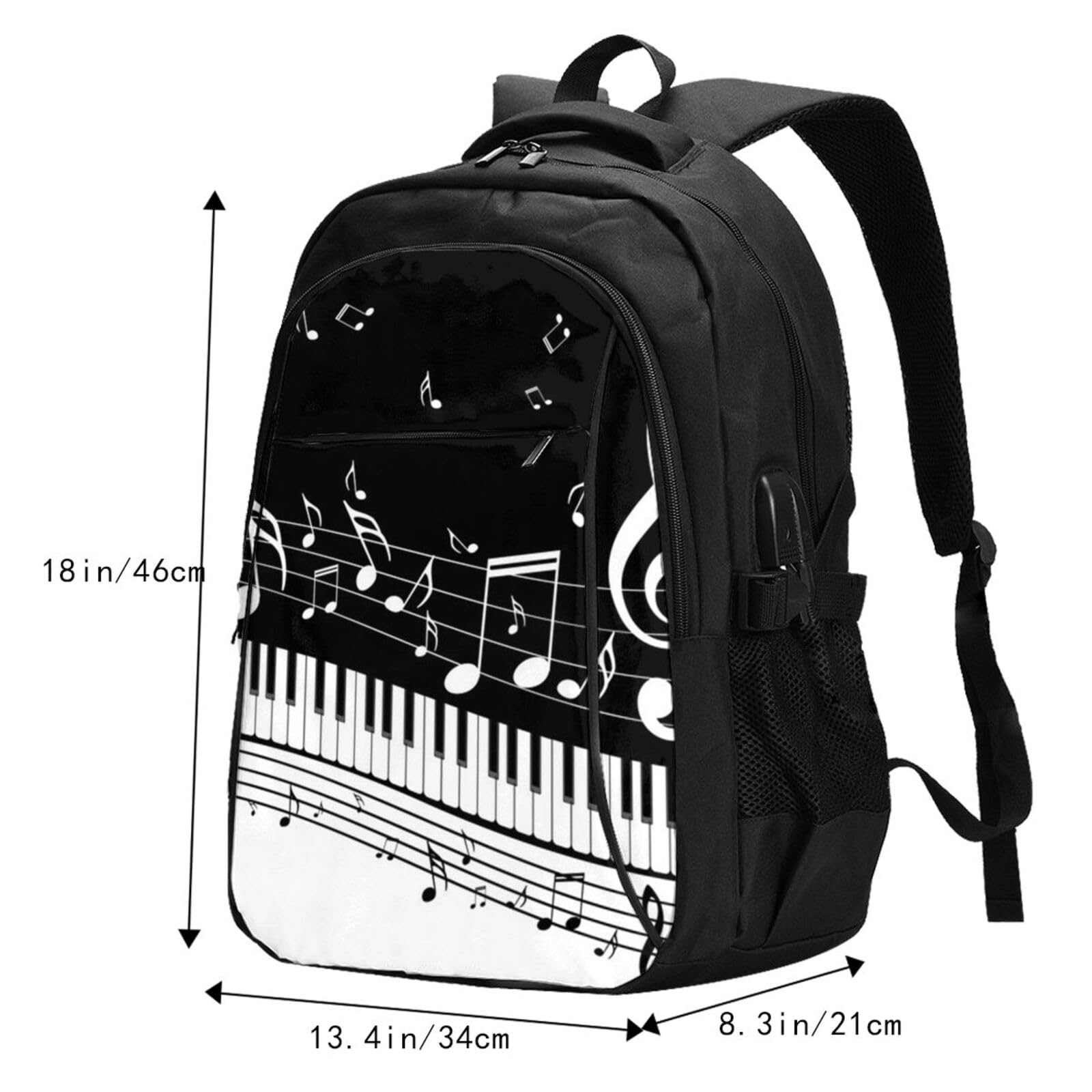 InOmak Musikalische Notenwelle, Reiserucksack, Freizeitrucksack, Schulrucksack, Laptop-Rucksack für Damen und Herren