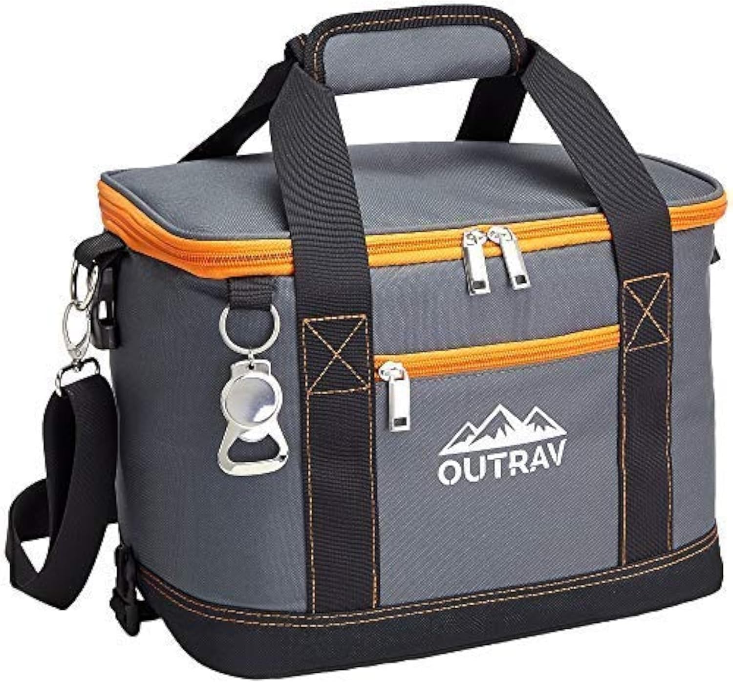 Collapsible Insulated Cooler Bag โ 6L Thermal Lunch Bag with Bottle Opener, 16 Can Capacity โ Perfect For Camping, Picnics and Travel - Handles and Removable Shoulder Strap - By Outrav