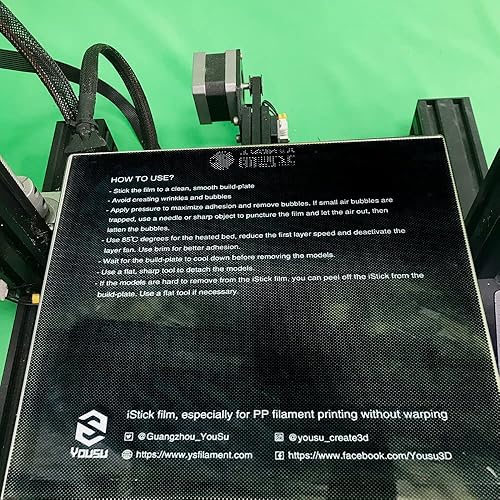 Miniatura 4 de YOUSU Superficie de impresión PP para impresora 3D 7.874x7.874 in, película de construcción de láminas de polipropileno, fácil de instalar y quitar,