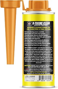 REV X Xtreme Clean Gasoline Fuel Additive (2 Pack) - Extra Strength Fuel System and Injector Cleaner - 8 fl. oz. (Treats 50 Gallons)