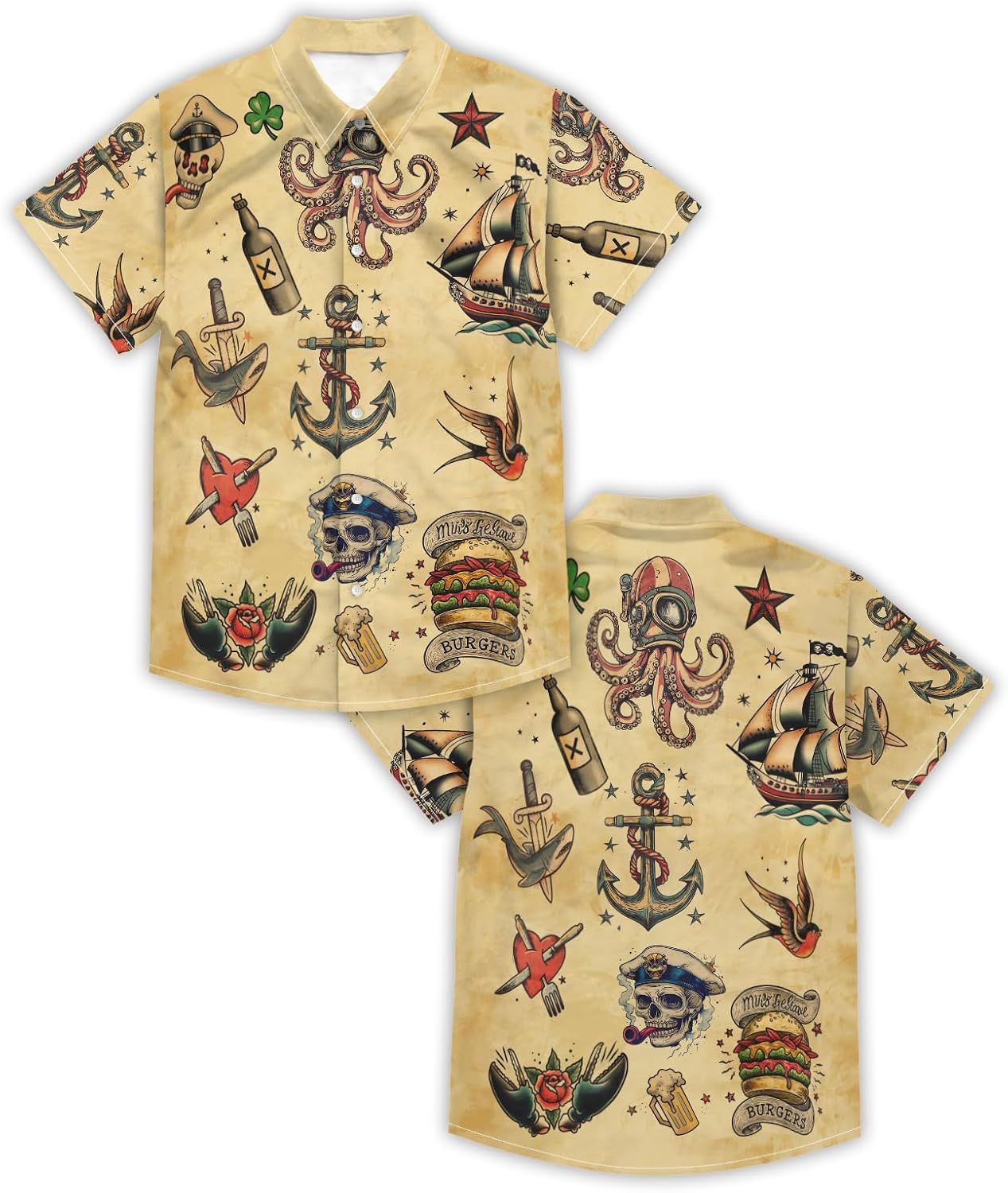 Mens Funny Neon Hawaiian Shirts 3D Graphic Button Down Short Sleeve Shirt Summer Beach Aloha Tops Theme Party - Image 5