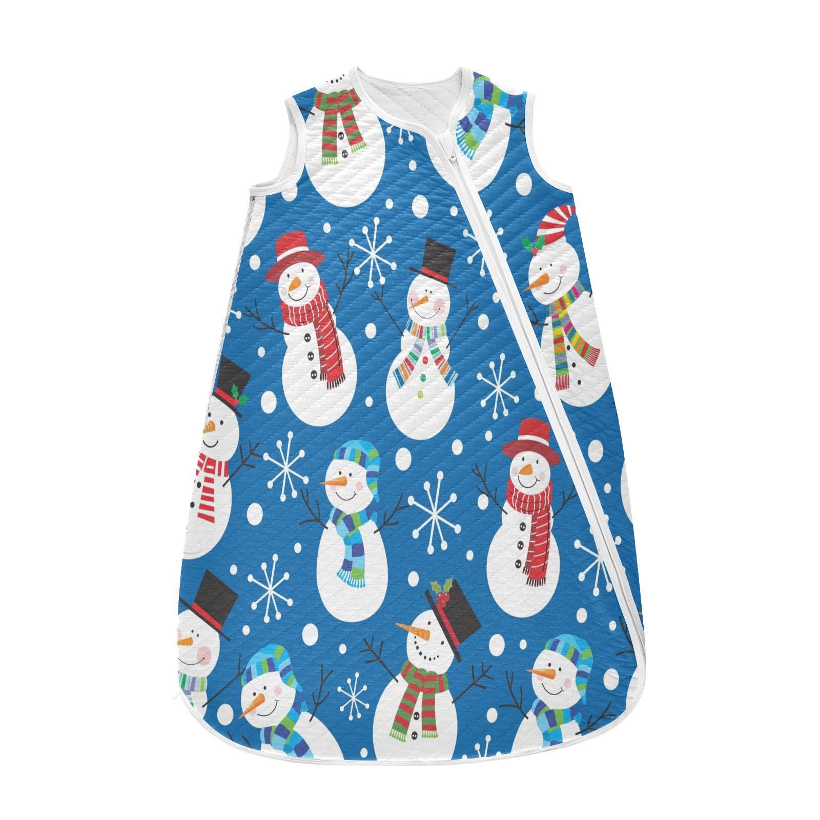 Kigai Christmas Snowmen Baby Sleep Sack Wearable Blanket Sleeping Bag 2-Way Zipper Soft Swaddle Transition Sack