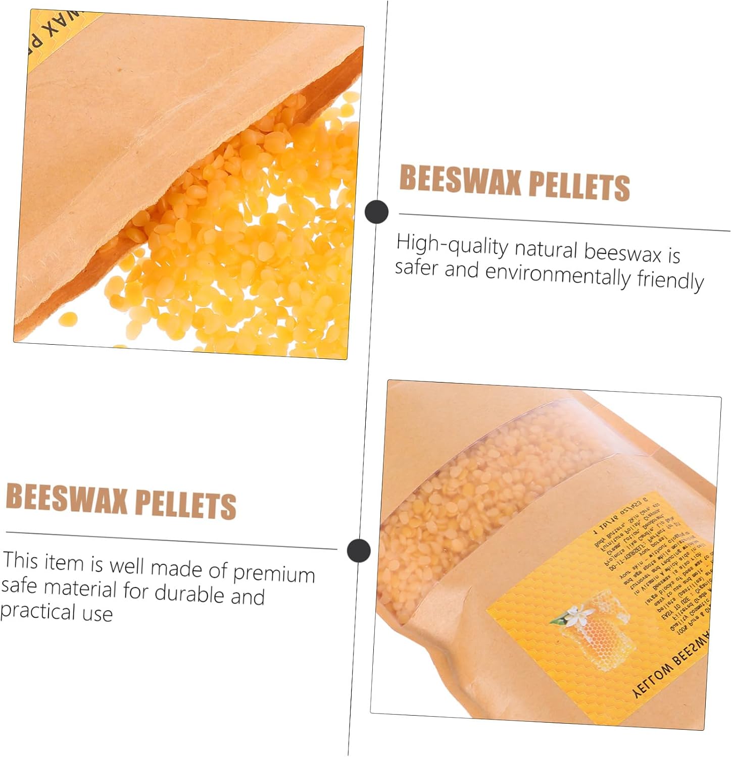 ARTSEWPLY Natural Beeswax Pellets for DIY Candle Making Lip Balms Creams and Lotions Eco-Friendly Pastilles for Craft Projects and Skin Care