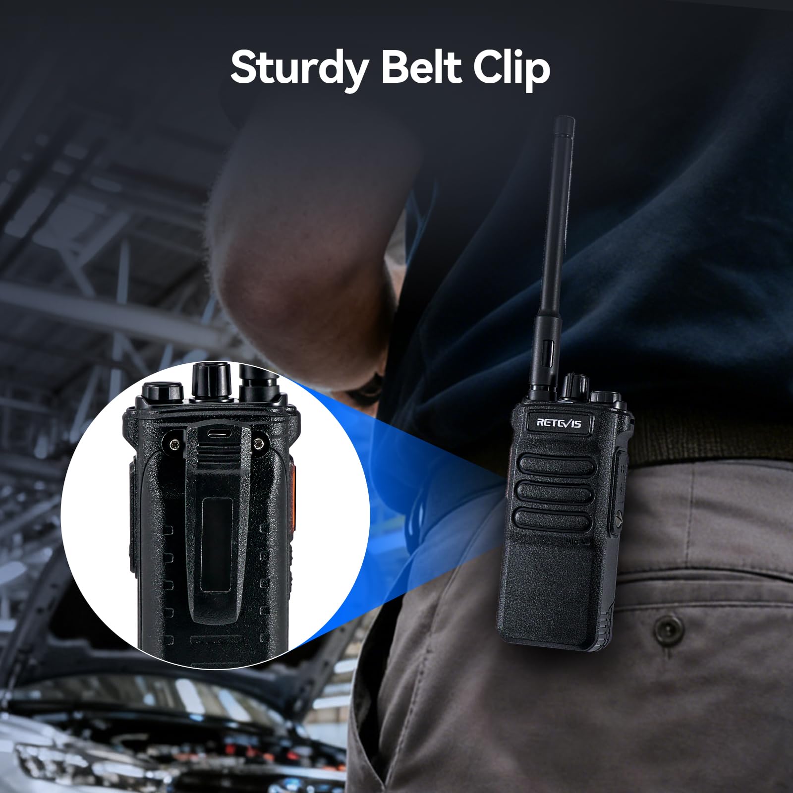 Retevis RT86 Radio Bidirezionale a Lungo Raggio, Walkie-Talkie ad Alte Prestazioni con Microfono Altoparlante, Radio Bidirezionale Portatile da 2600 mAh (Nero, Confezione da 2) (Nascondi schermo)