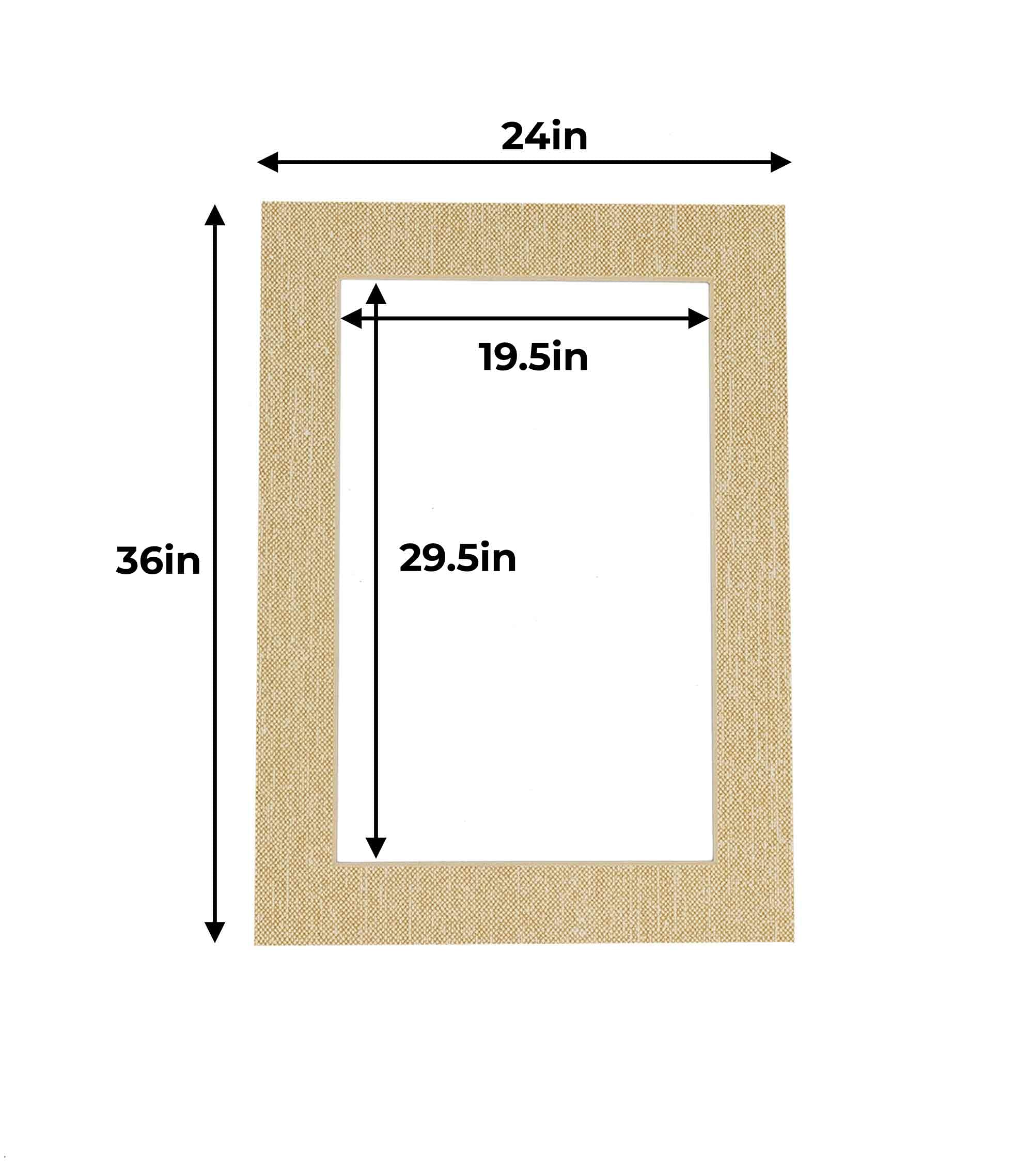 24x36 Mat for 20x30 Photo - Precut Fresh Linen Canvas Picture Matboard for Frames Measuring 24 x 36 Inches - Bevel Cut Matte to Display Art Measuring 20 x 30 Inches - Acid Free ONE MAT