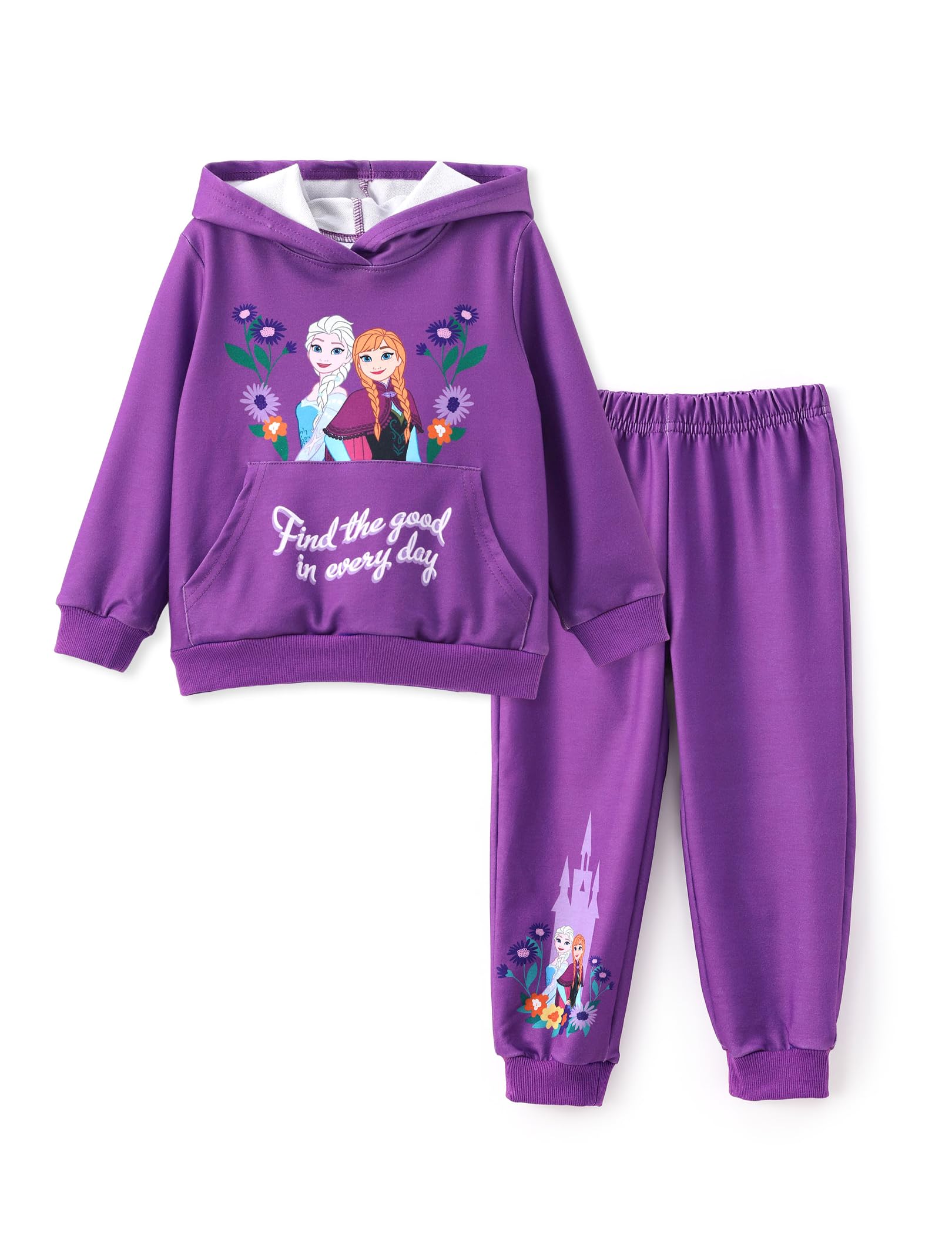 Disney Princess Toddler Girls Outfit Long Sleeve Hoodies and Trousers Clothing Sets Autumn Casual Pullover Tracksuit