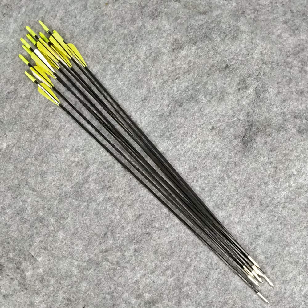SHARROW Flèches en Fibre de Verre 31 Pouces Spine 900 pour Arc Recourbé Arc Long Traditionnel
