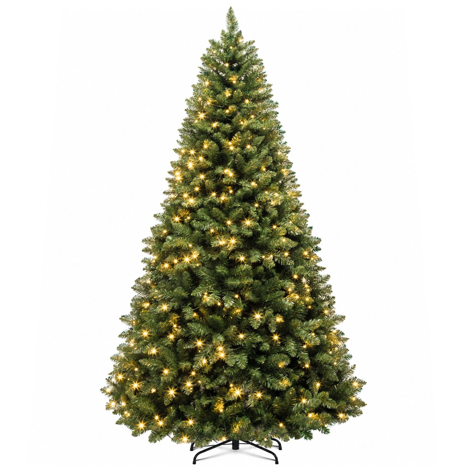 Hykolity 7 ft Prelit Artificial Christmas Tree with 300 Warm White LEDs