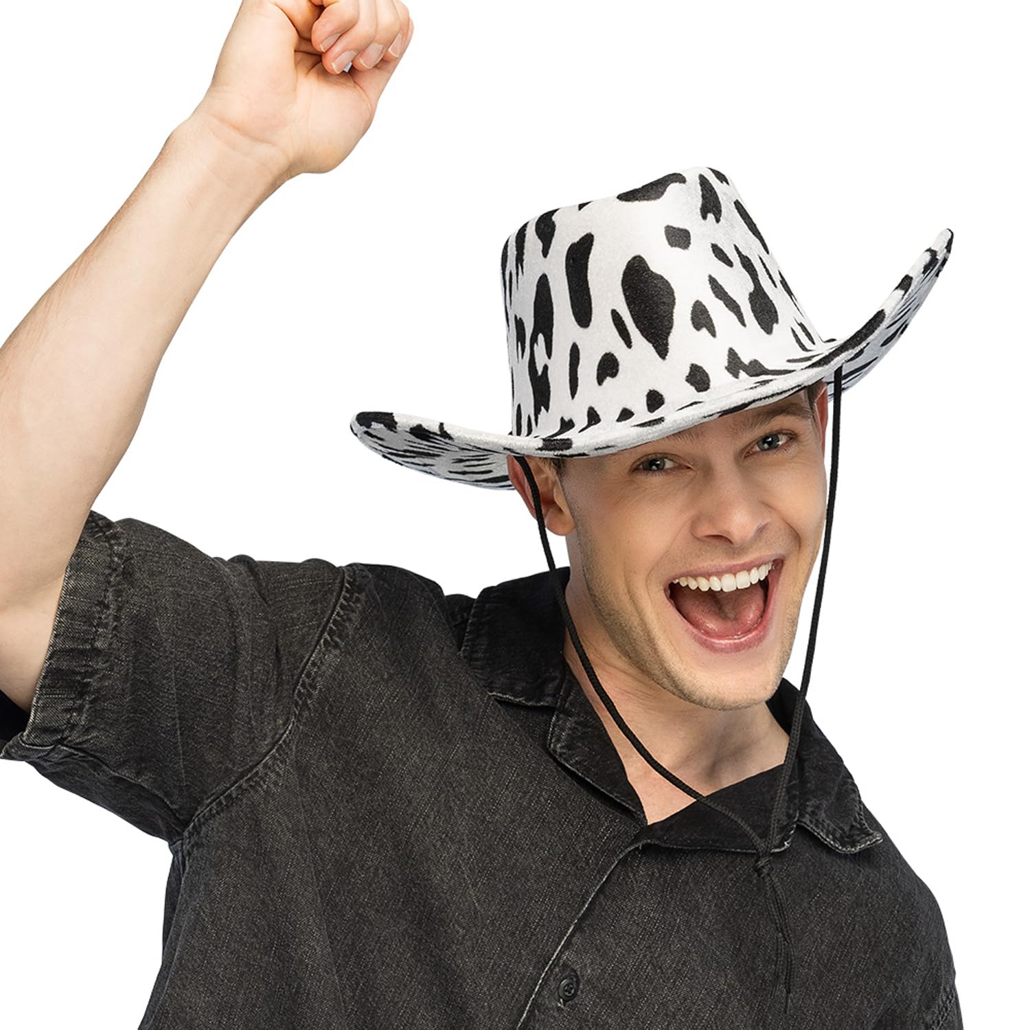 Boland - Wild Cowboy Hat with Animal Print, Hat Size 59 cm, Western Hat with Drawstring for Carnival, Festival and Theme Party