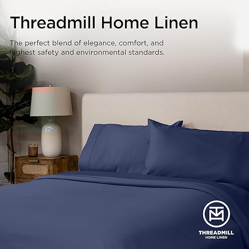 Miniatura 7 de Threadmill American Supima - Sábanas de algodón tamaño King, 1200 hilos, 4 piezas de sábanas de lujo para colchón King, sábanas de calidad de hotel