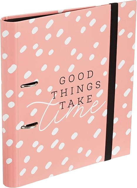 Official Glitter Gold Dreams Pink 2 Ring Binder - A4 Folders Ring Binder - 10.6 x 12.6 inches / 27 x 32 cm - Ring Binder A4 - A4 Ringbinder - A4 Files 2 Ring Binder