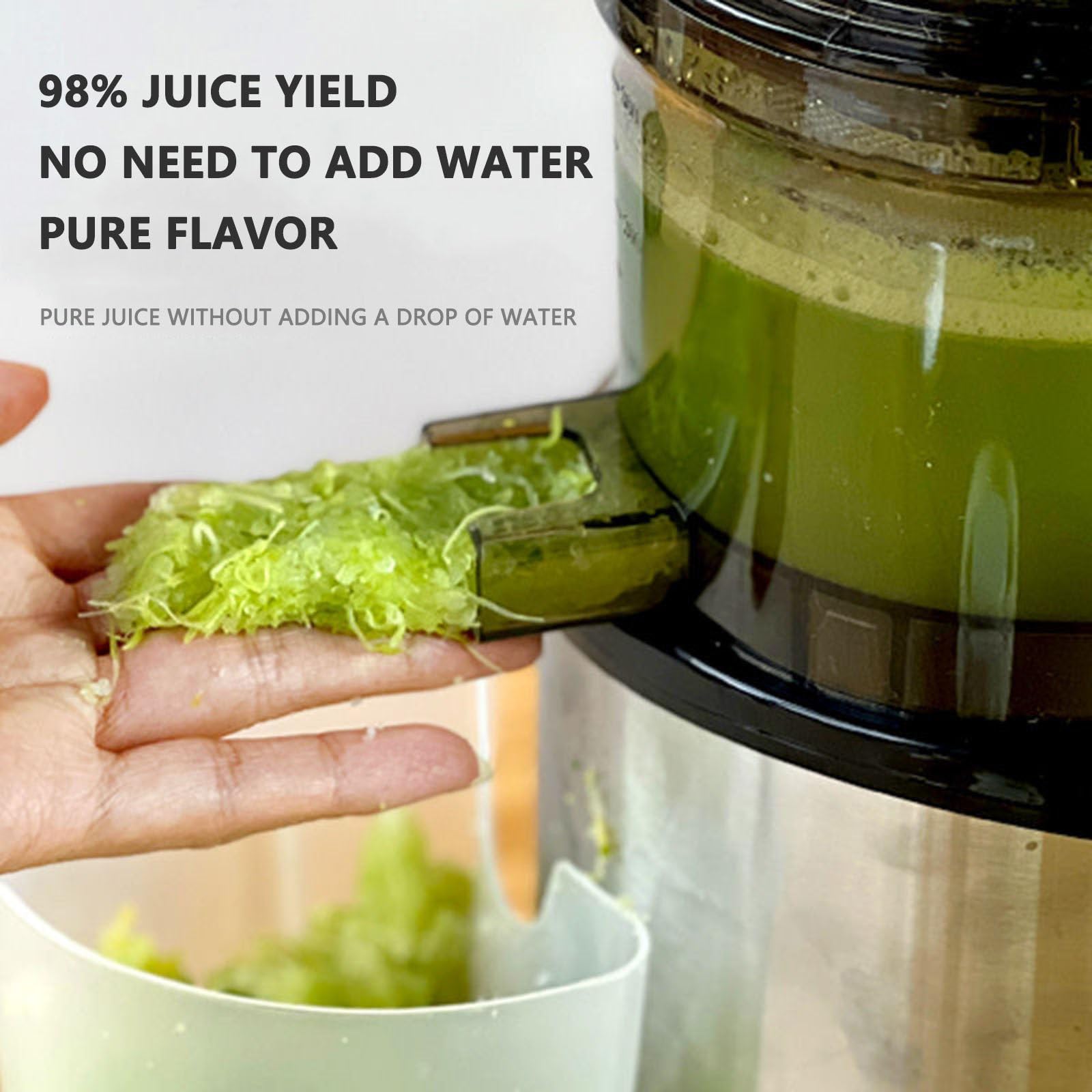 Extractor de Zumos y Verduras Automático para masticar frutas enteras | 350W,Extractor de Zumos y Verduras 180MM Apertura Sorbete, Helado, Boca de Alimentación Ancha