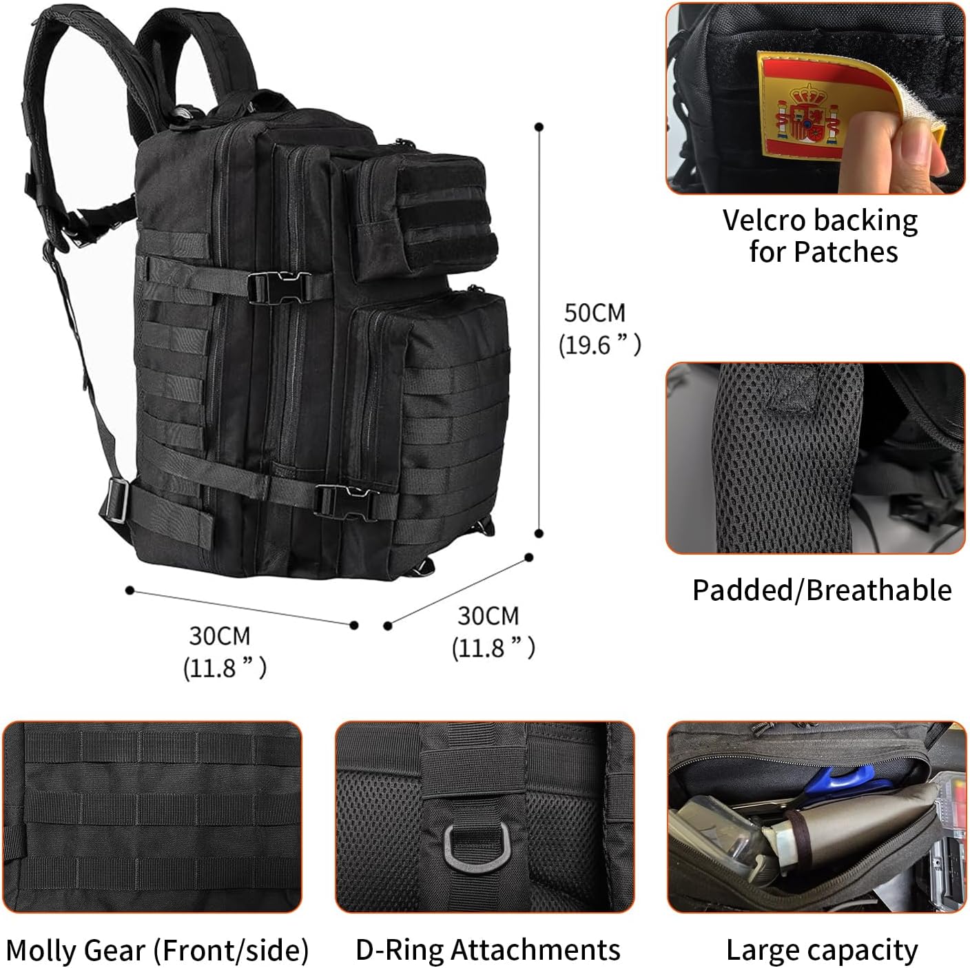 Mochila Oreunik desplegada mostrando comodidad y compartimentos