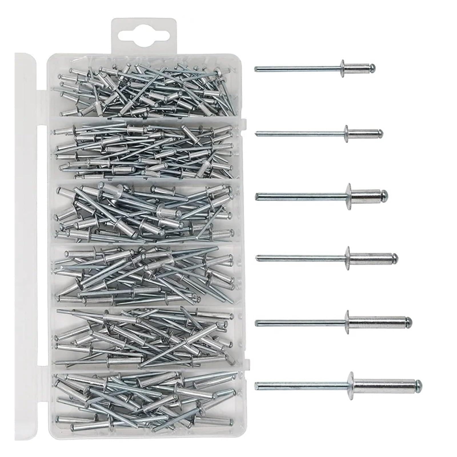 Remaches ciegos de acero de aluminio | Remaches de cabeza domo for trabajar metales: kit surtido de acero de aluminio de 215 piezas