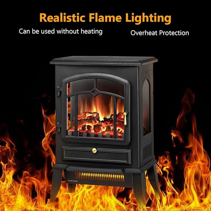 Chimenea Eléctrica Xbeauty 22 Pulgadas, Efecto Llama 3D, Calefactor 1500W miniatura 3