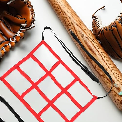 Miniatura 6 de POPETPOP Baseball and Softball Practice Net 2pcs Set Adjustable Pitch Back Net with 1 White and 9 Red Target Holes for Pitching and Hitting Training