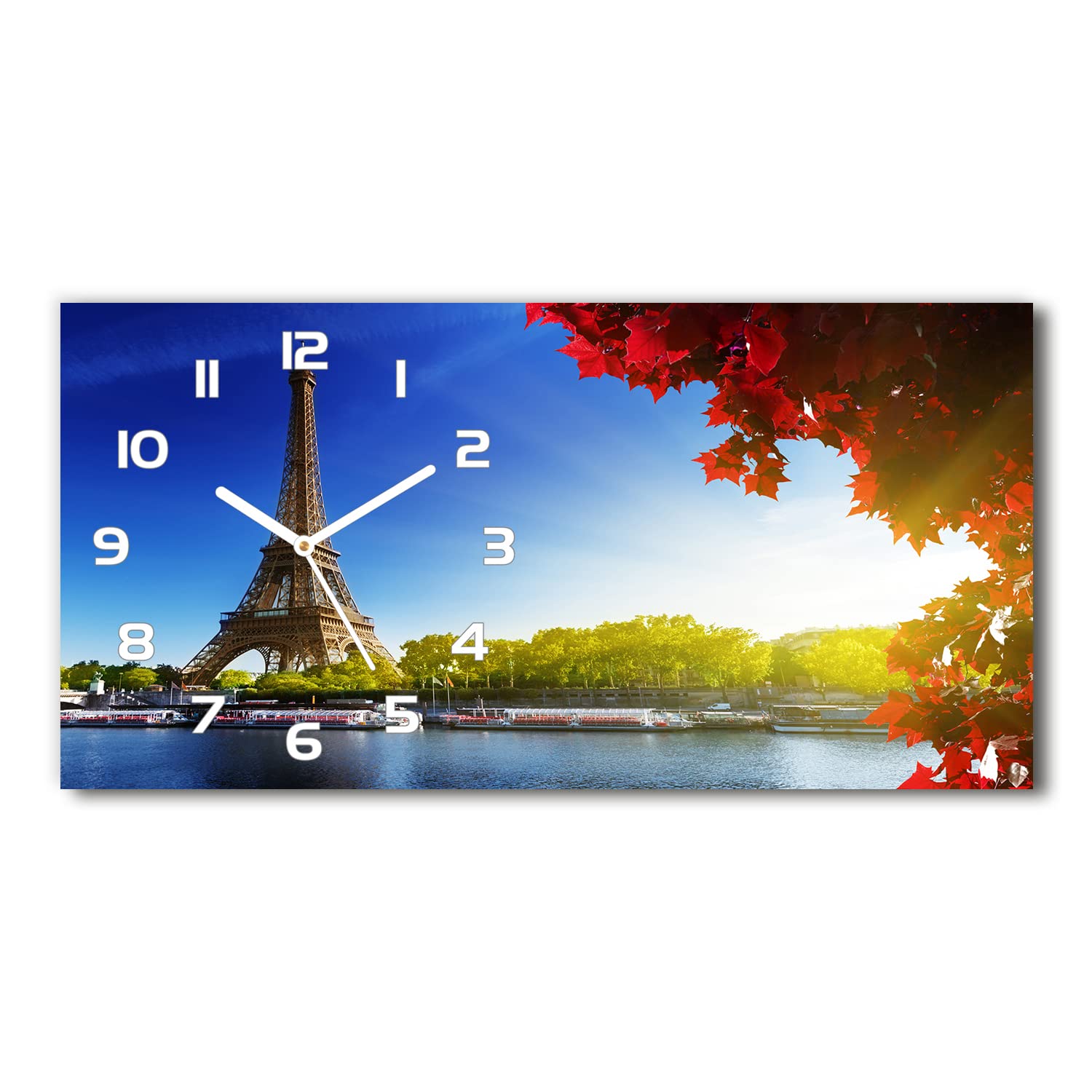 Horloge silencieuse sur pied en verre de sécurité 60x30cm Tulup blanc Paris