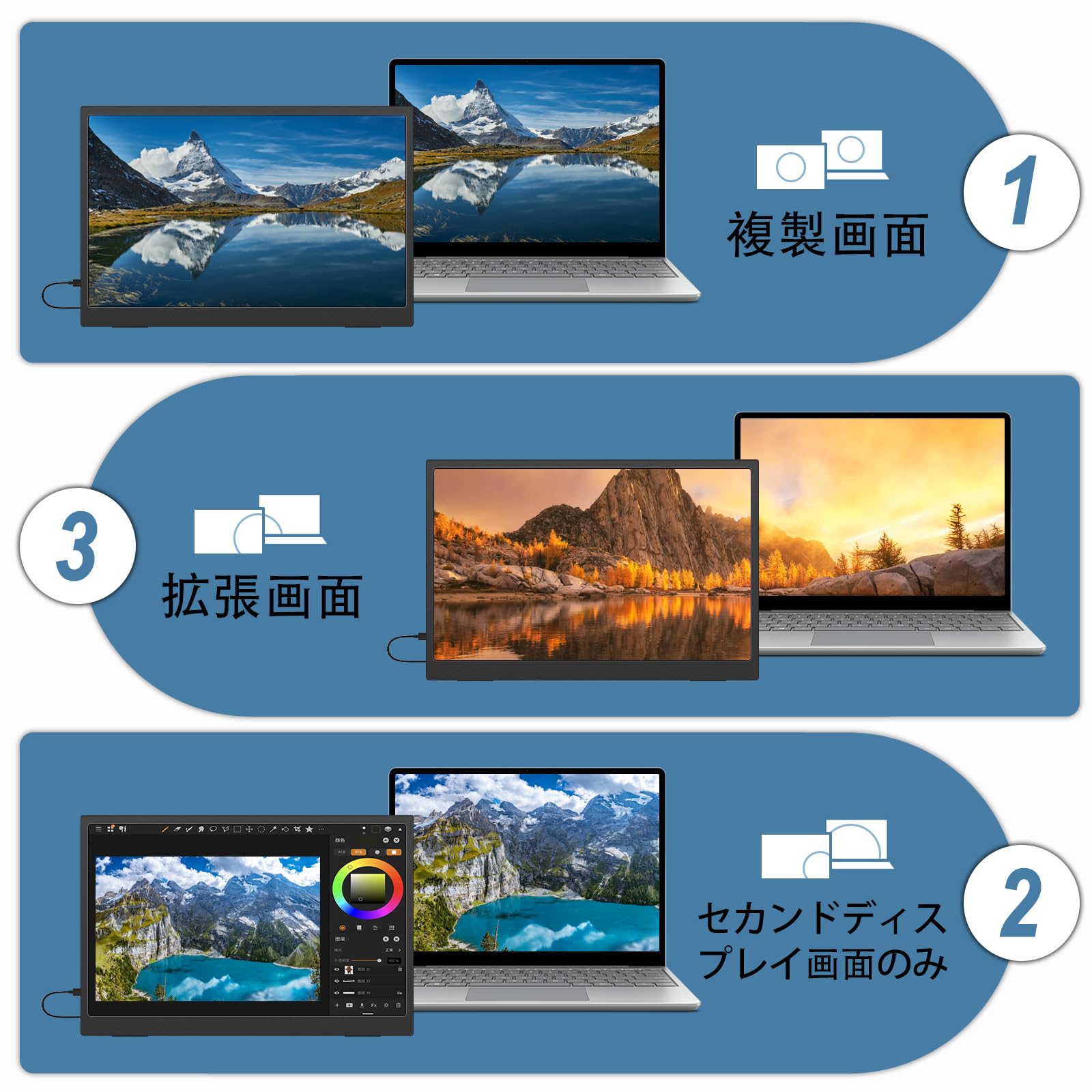 Amazon.co.jp: モバイルモニター 15.6インチ4K モバイルディスプレイ 3