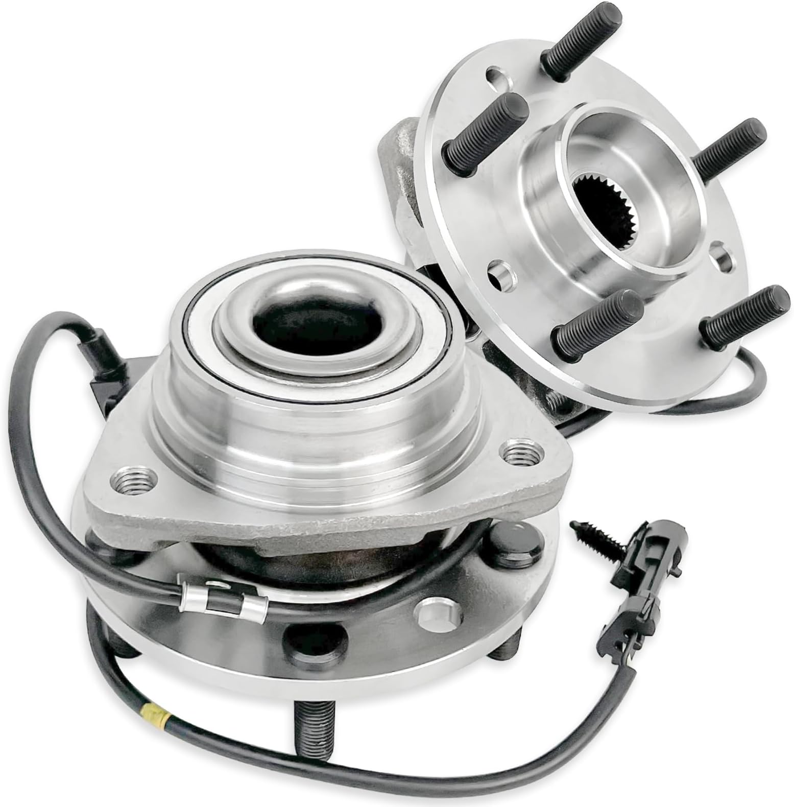 Pair 513124 Front Wheel Bearing Hub Assembly Compatible with Chevy Blazer, S10 1997-2004, for Gmc Jimmy 1997-2005, Sonoma 97-04, for Isuzu Hombre 1998-2000, for Oldsmobile Bravada 97-01, 5 Lug w/ABS