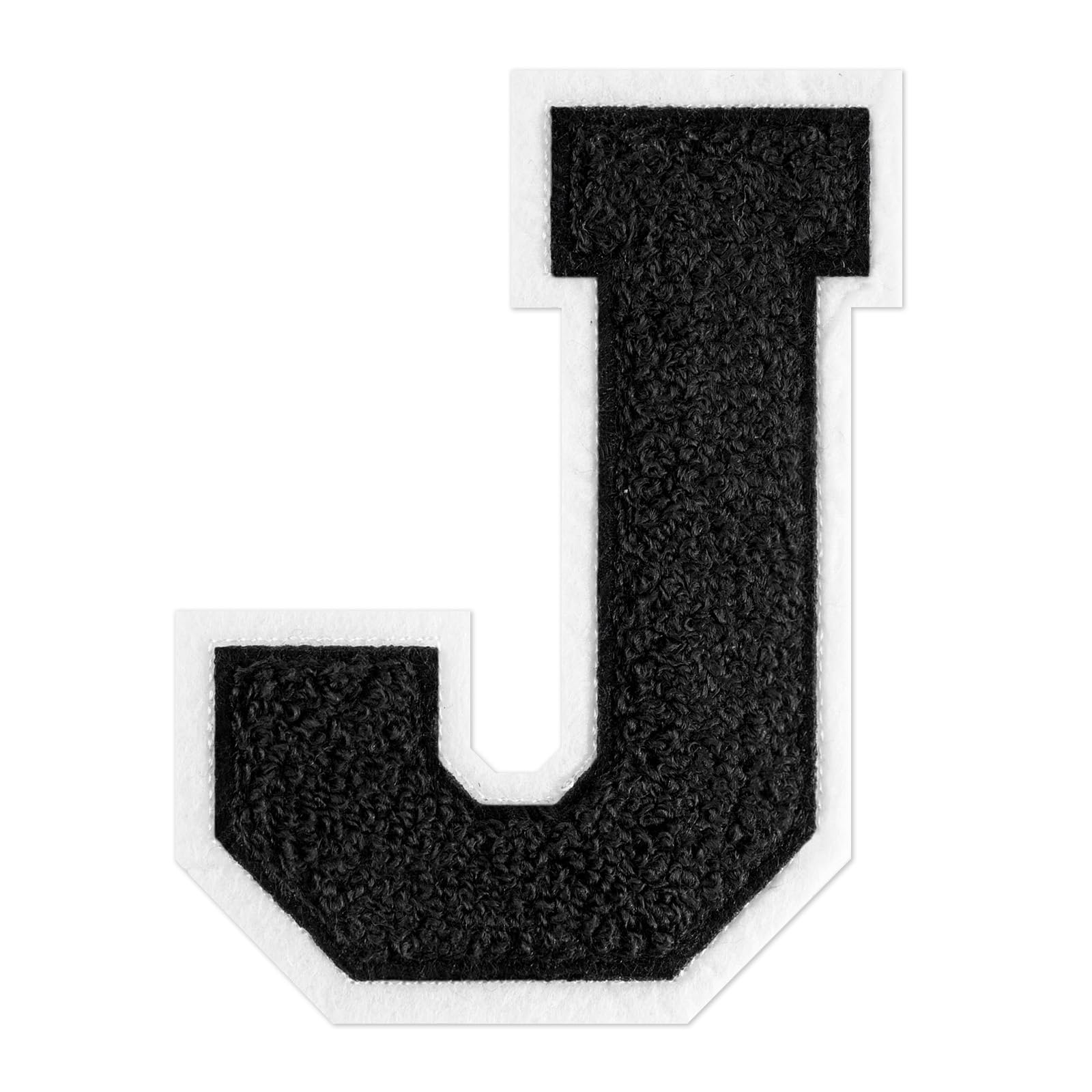 QianSiLi 6.0 Inch Chenille Iron On Letters for Clothes Varsity Letter Patches Embroidered Patch Iron On Patches for Clothing Jacket/Hoodie/Varsity (Black,J) — image 1