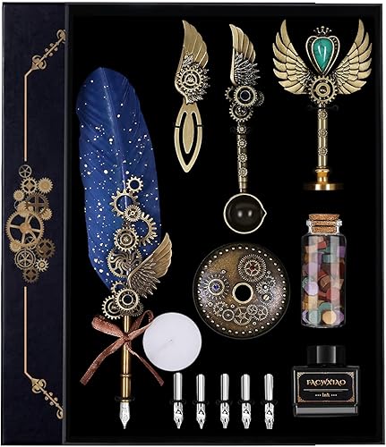 Juego de bolígrafo y tinta, juego de plumas para caligrafía, regalo de Navidad para amantes de la escritura a mano, regalo de cumpleaños (Bule)