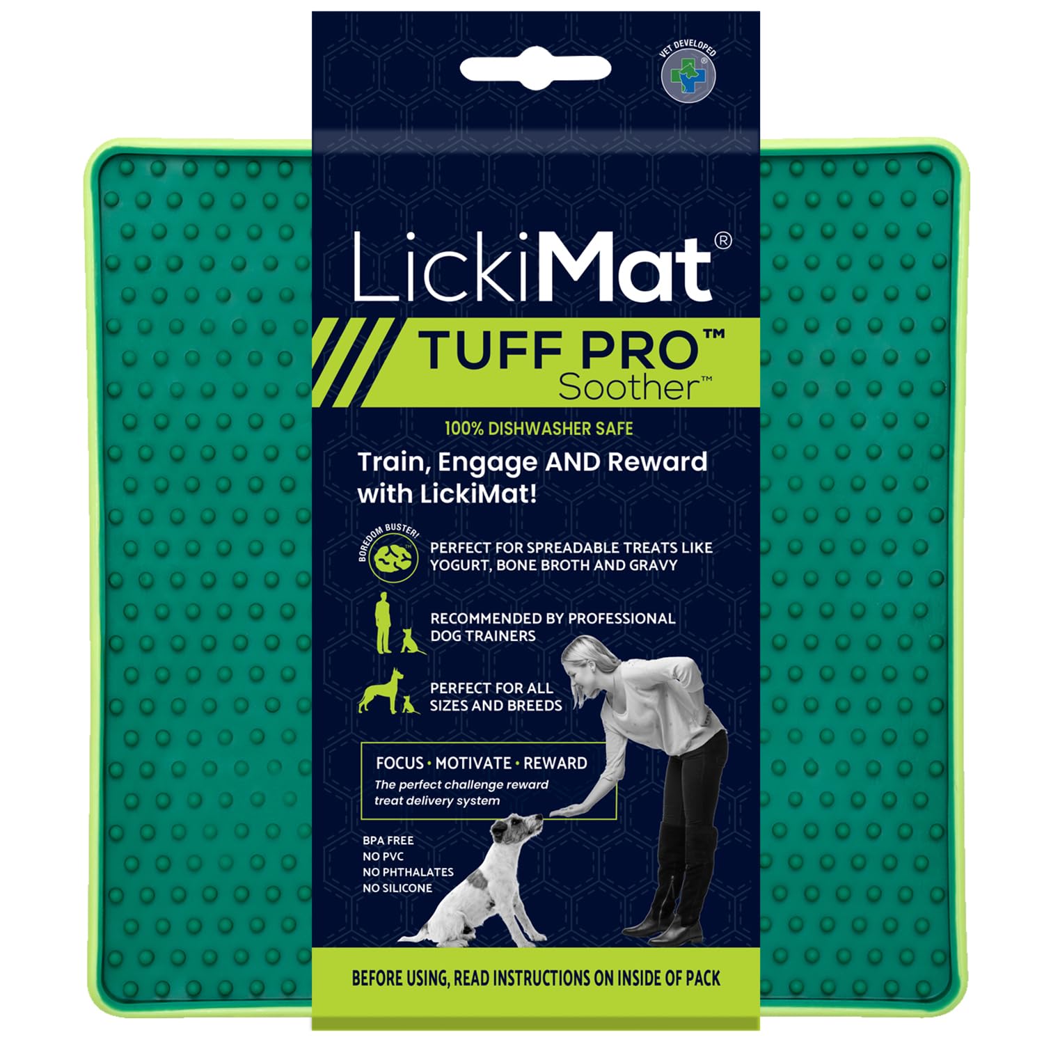 Ciotola Per Cani Lickimat Verde Polipropilene Tpr-image