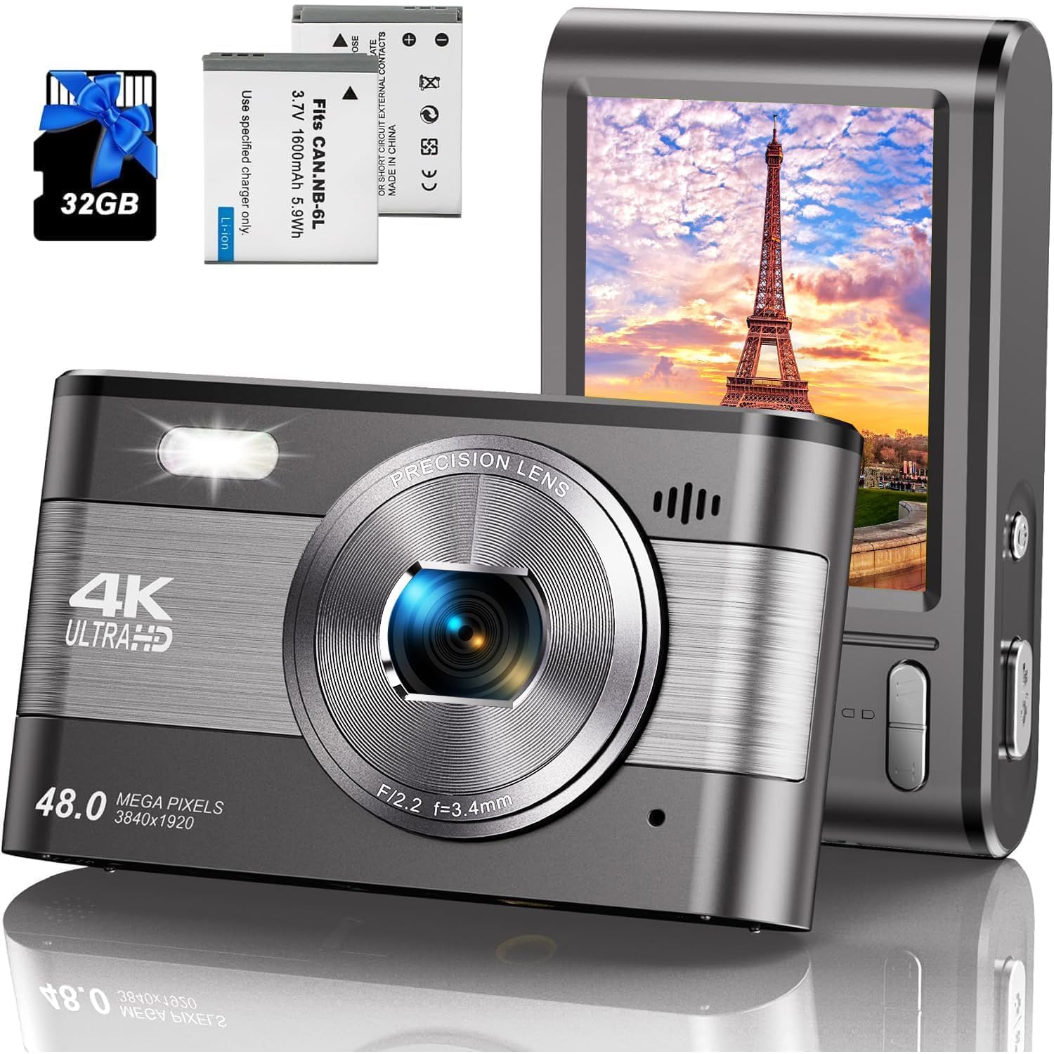 4K Digital Camera 48MP with Autofocus & 18X Digital Zoom | Compact Vintage-Style Vlogging Camera with Flash, Anti-Shake, 32GB SD Card & 2 Batteries for Photography & YouTube-image-39