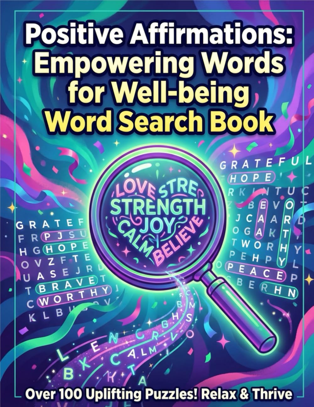 Positive Affirmations: Empowering Words for Well-being: Word Search Book