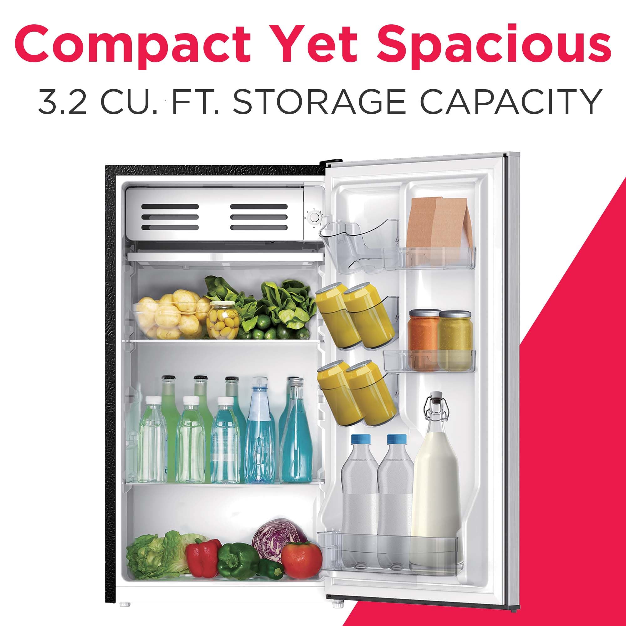 EFR323 Refrigerador compacto de 3.2 pies cúbicos, mini refrigerador, acero inoxidable, serie Platinum 3