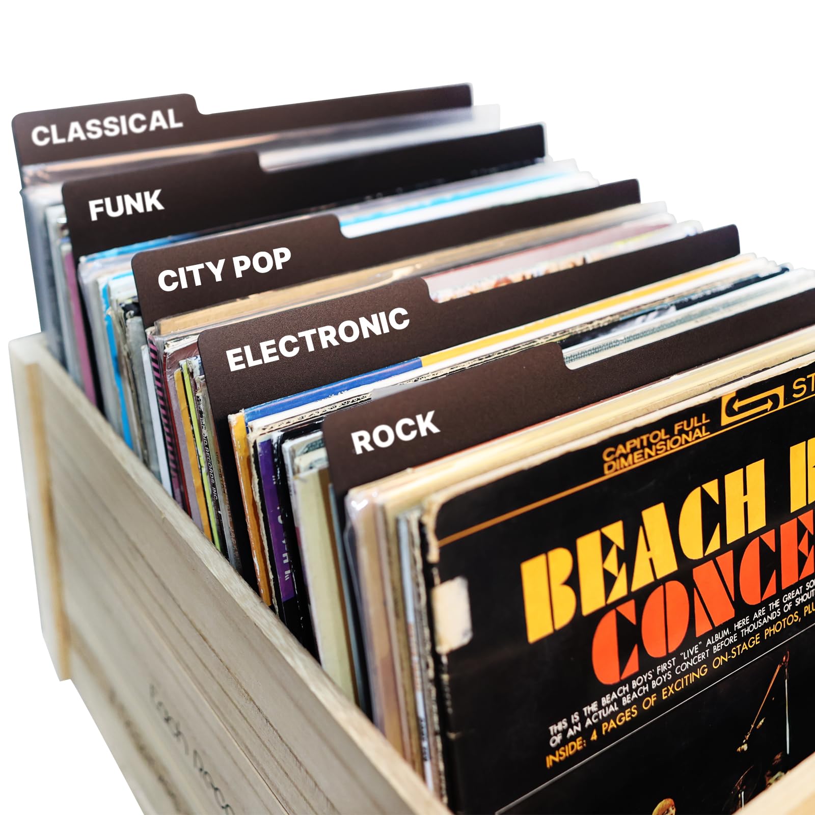 MayRecords 10 pcs Vinyl Record Dividers 12.9 Inches Black Double-Side Plastic Record Organizer for Album Crate and Vinyl DVD Record Organization