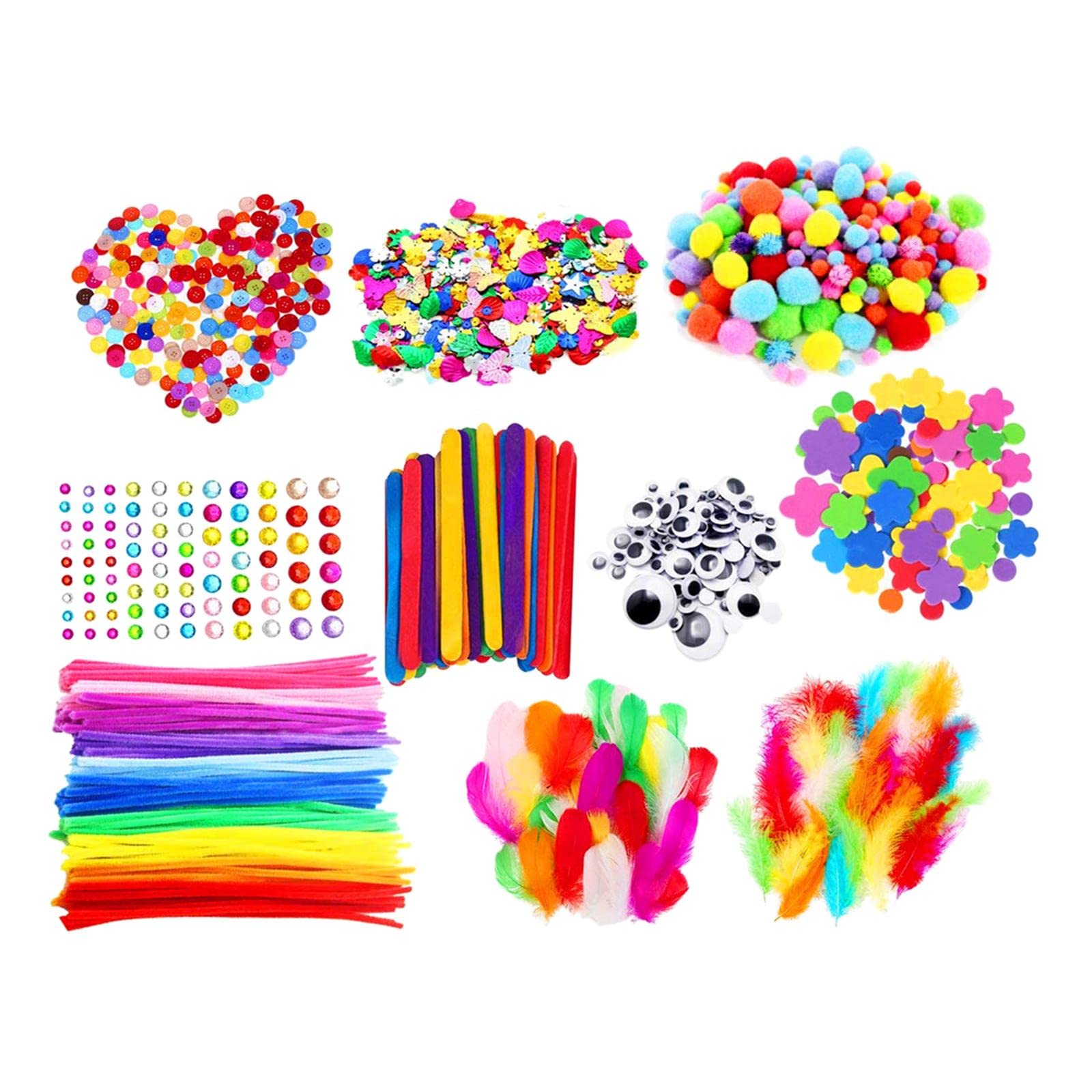 All in One Kids Arts & Crafts Supplies Kit DIY Crafting Collage Material Set