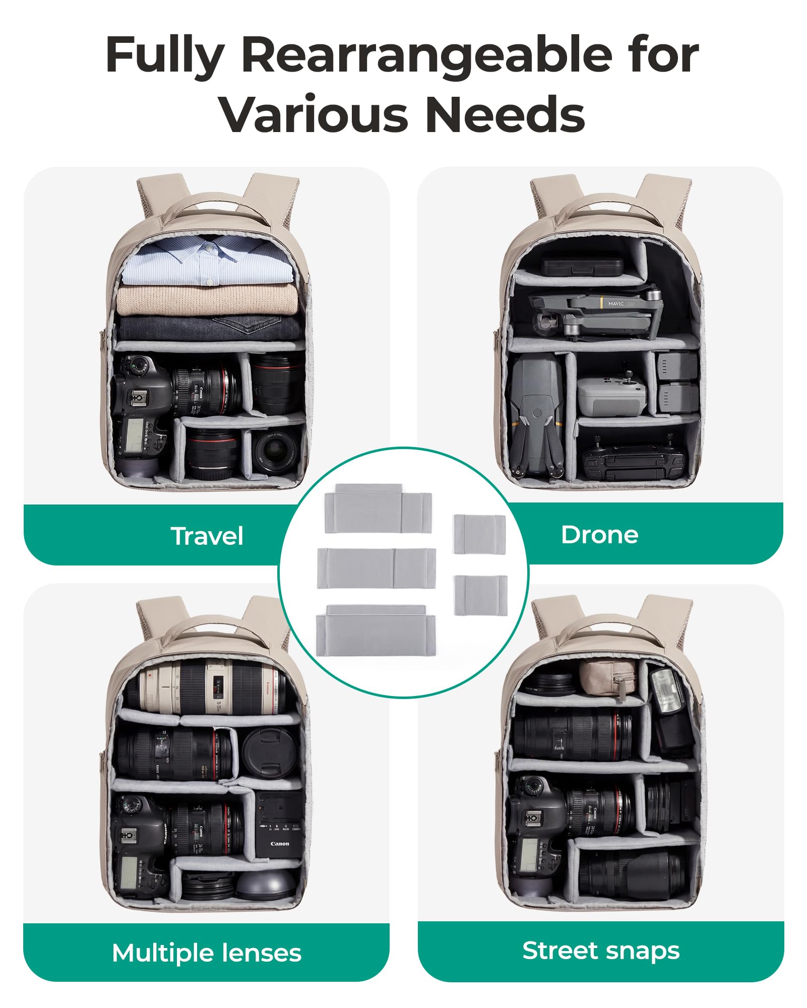 bagsmart Small Camera Backpack Bag for DSLR SLR Mirrorless Cameras Photographer with Tripod Holder 13.6" Laptop Compartment Women Travel Bag - 4