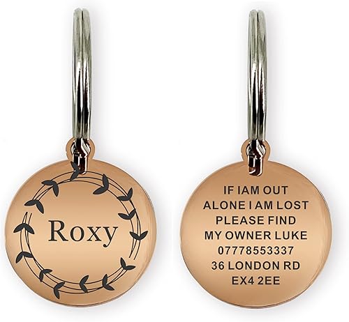 Miniatura 10 de Etiquetas de perro grabadas para mascotas, etiquetas de nombre de perro personalizadas, etiquetas de identificación de perro pequeños, etiquetas de