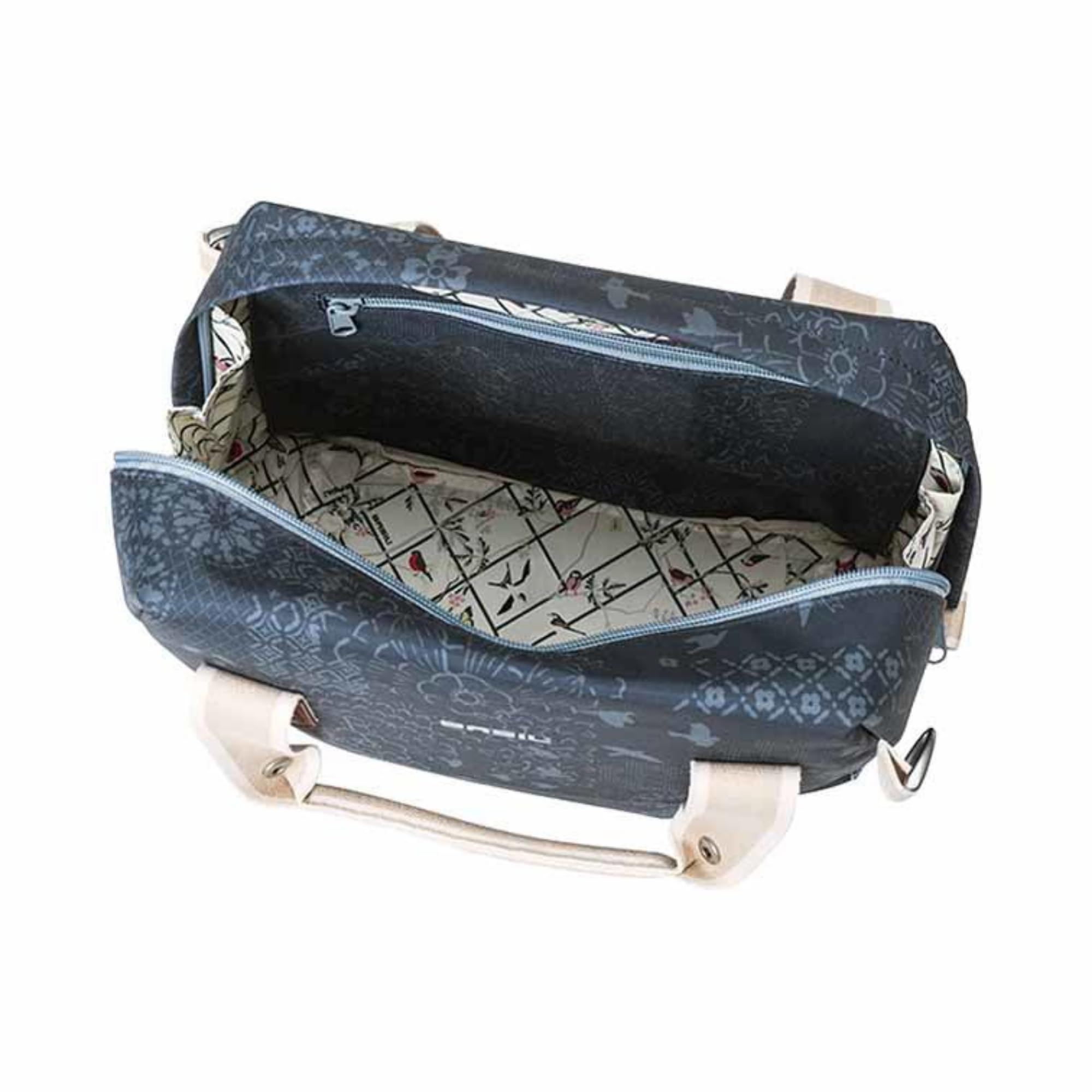 Basil Bohème Citybag KF – Lenkertasche – wasserabweisendes Polyester – inkl. KF Adapterplatte – 8 Liter – Indigo Blau