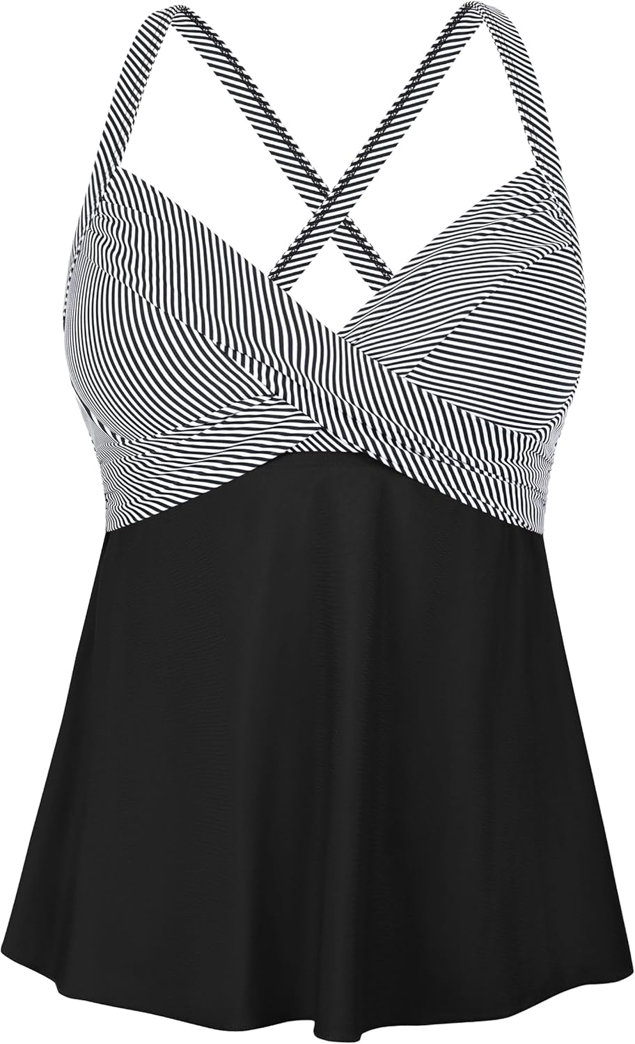 Firpearl Women's Underwire Tankini Top Only Twist V Neck Swimsuits for Big Busted Loose Fit Bathing Suit Tops - Image 3