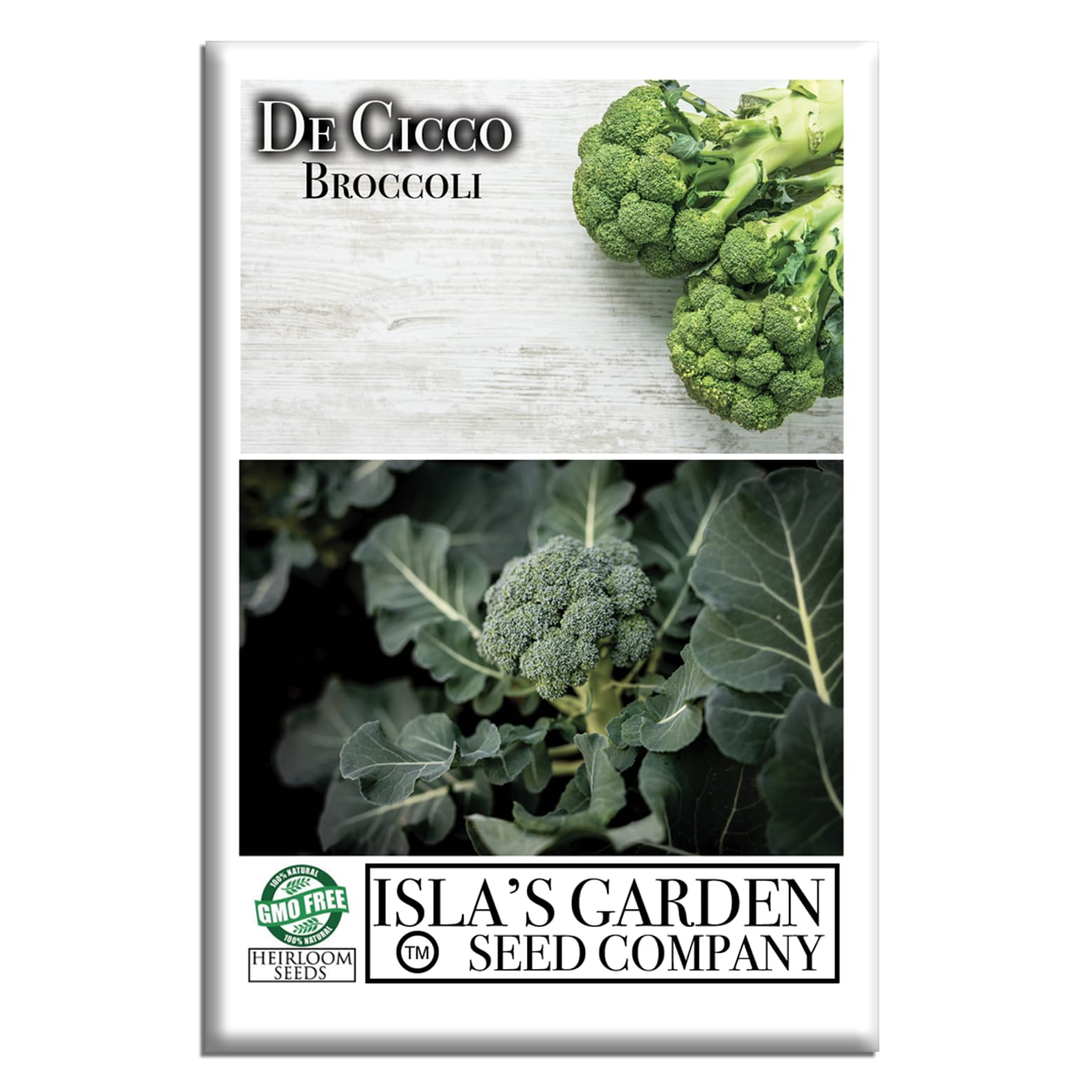 De Cicco Broccoli Seeds (Brassica oleracea) – 300+ Non-GMO & Heirloom Seeds by Isla’s Garden Seeds, Italian Heirloom for Continuous Harvests, Tender Heads & Side Shoots, Perfect for Home Gardeners