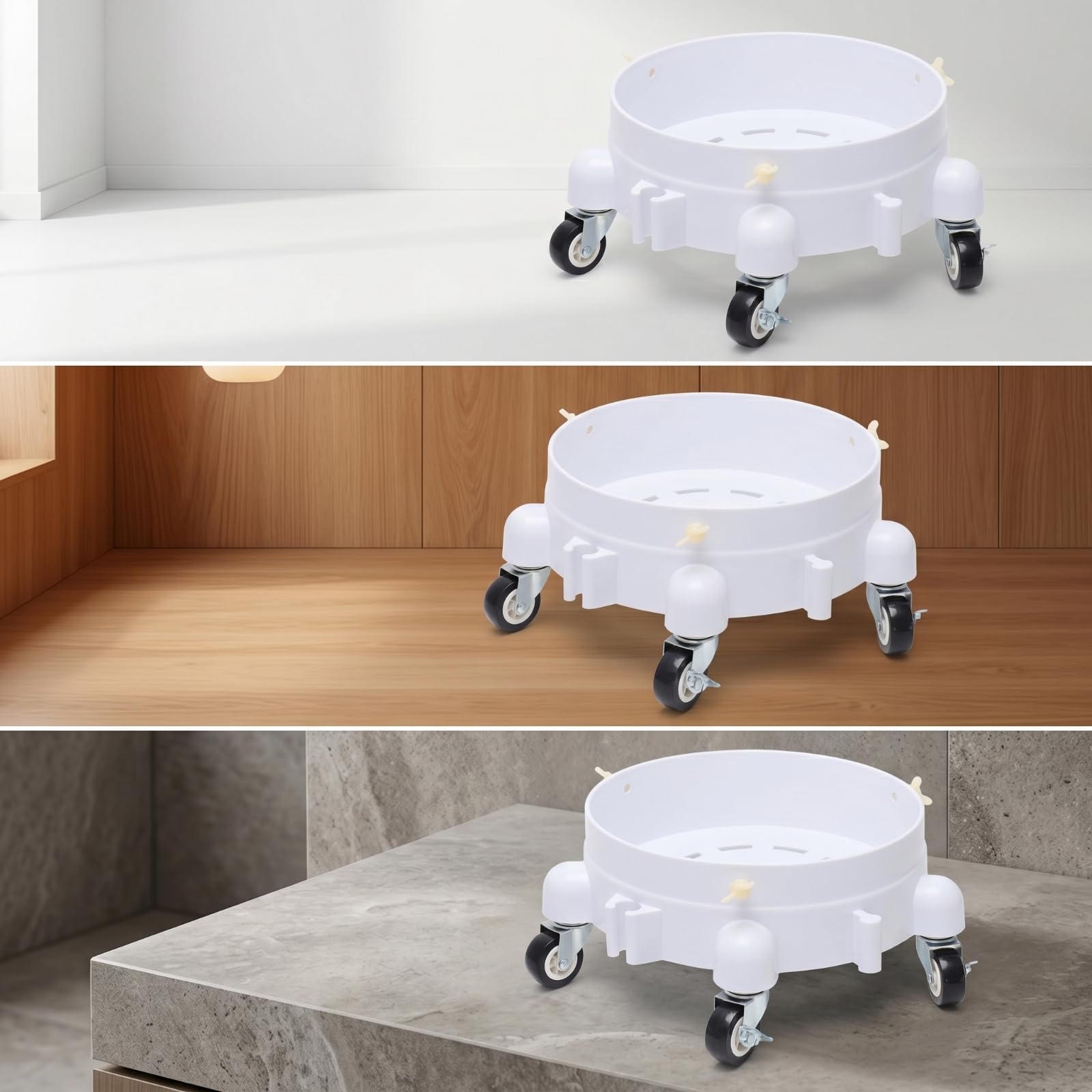 Base Mobile Basso Profilo Carrello Facile da Spostare Supporto per Lavaggio Auto, Pulizia Pavimenti, color to 3