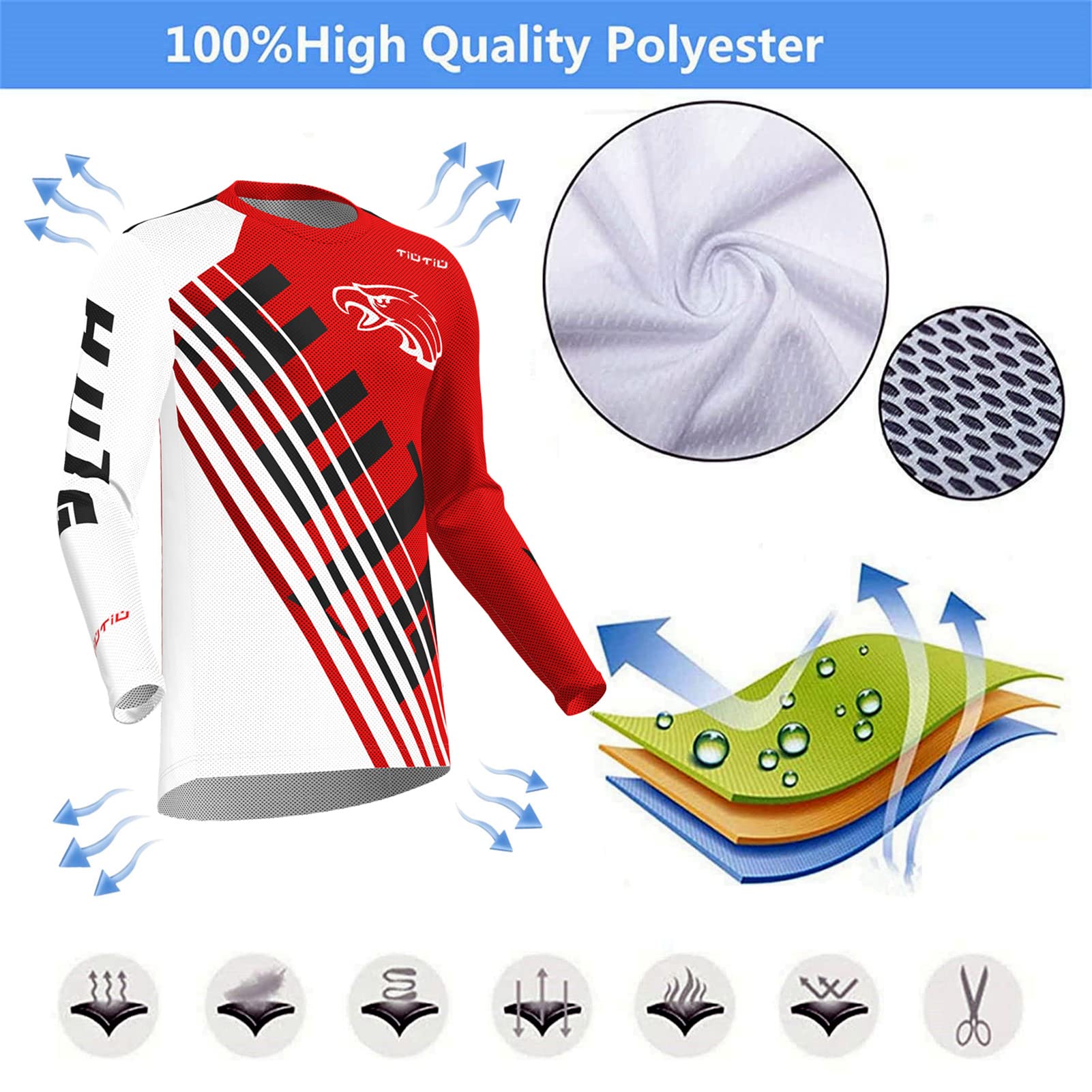 Maillot cross DEVO ULTIMATE SHOT Noir/Rouge - , Maillot cross